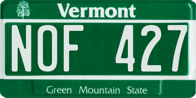 VT license plate NOF427