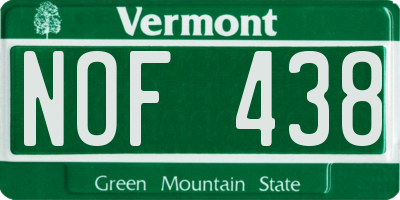 VT license plate NOF438