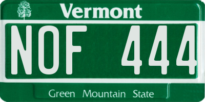 VT license plate NOF444