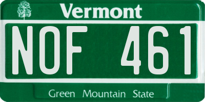 VT license plate NOF461
