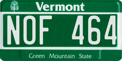 VT license plate NOF464
