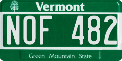 VT license plate NOF482
