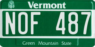 VT license plate NOF487