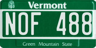 VT license plate NOF488