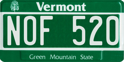 VT license plate NOF520