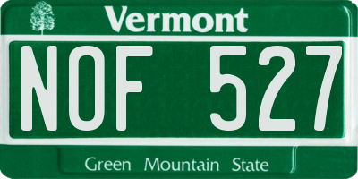 VT license plate NOF527