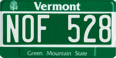 VT license plate NOF528