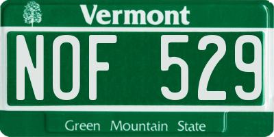 VT license plate NOF529