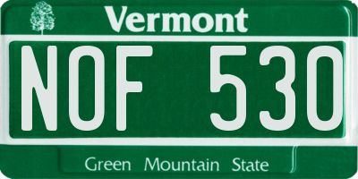 VT license plate NOF530