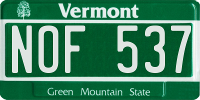 VT license plate NOF537