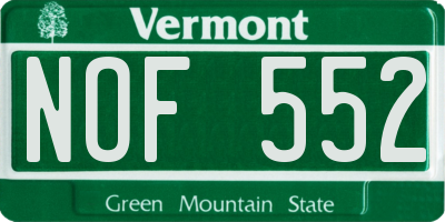 VT license plate NOF552