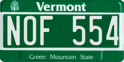 VT license plate NOF554