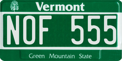 VT license plate NOF555