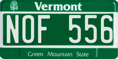 VT license plate NOF556