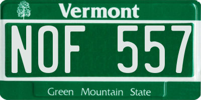 VT license plate NOF557