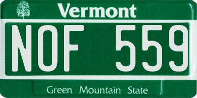 VT license plate NOF559