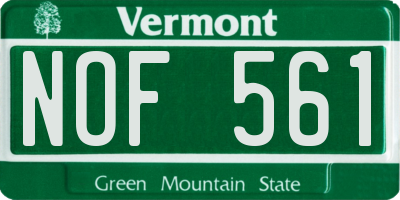 VT license plate NOF561