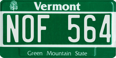 VT license plate NOF564