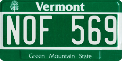 VT license plate NOF569