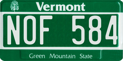 VT license plate NOF584