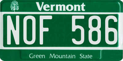 VT license plate NOF586
