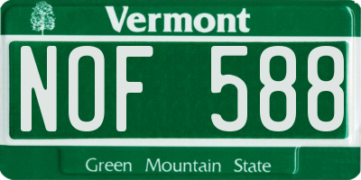 VT license plate NOF588