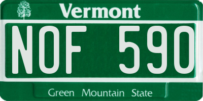 VT license plate NOF590