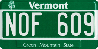 VT license plate NOF609