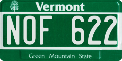 VT license plate NOF622
