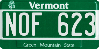 VT license plate NOF623