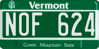 VT license plate NOF624