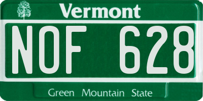 VT license plate NOF628