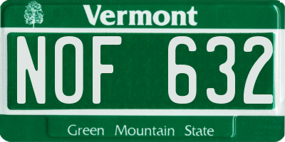 VT license plate NOF632
