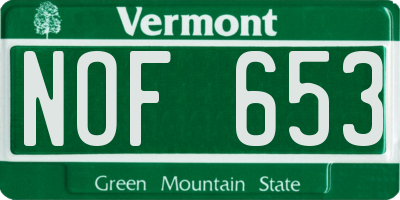 VT license plate NOF653