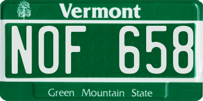 VT license plate NOF658