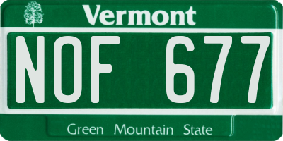 VT license plate NOF677