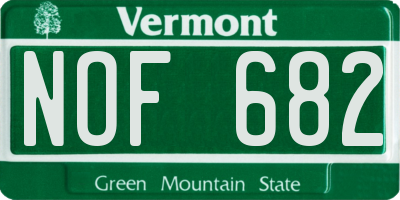 VT license plate NOF682
