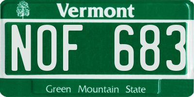 VT license plate NOF683