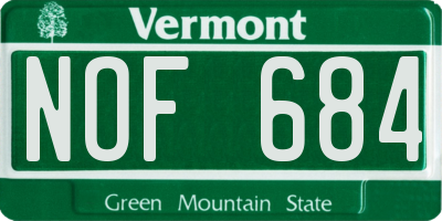 VT license plate NOF684