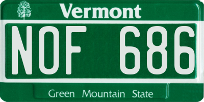 VT license plate NOF686