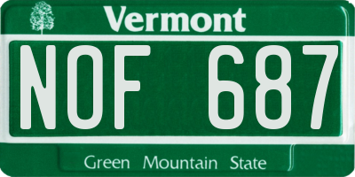 VT license plate NOF687