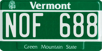 VT license plate NOF688