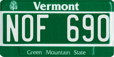 VT license plate NOF690
