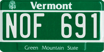 VT license plate NOF691
