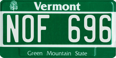 VT license plate NOF696