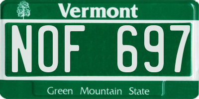 VT license plate NOF697