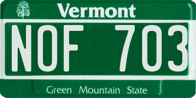 VT license plate NOF703