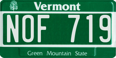 VT license plate NOF719