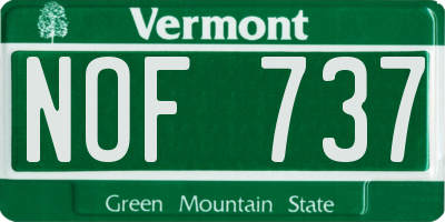 VT license plate NOF737