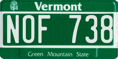 VT license plate NOF738